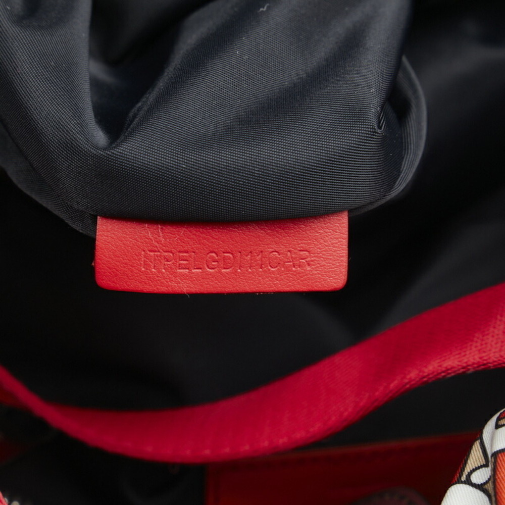 Burberry Tb Monogram Drawstring Knapsac Nylon Red… - image 8